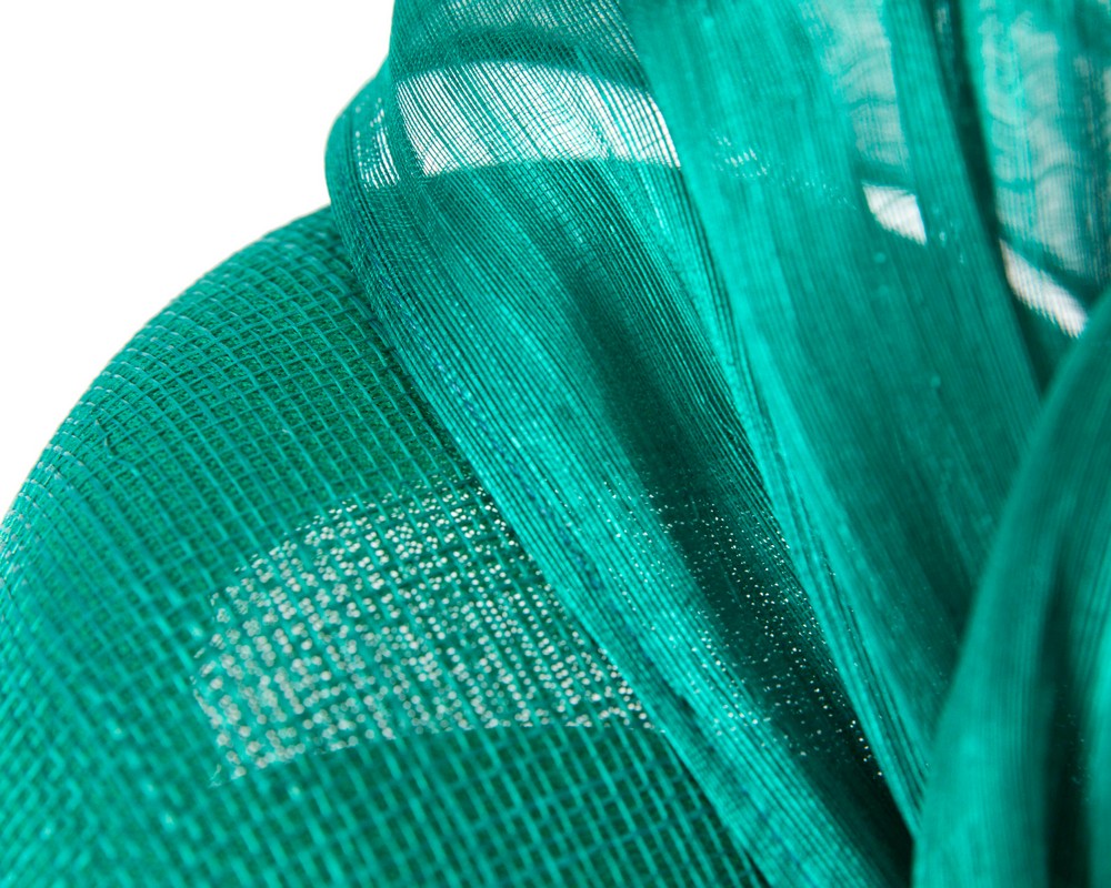 Teal pillbox fascinator with silk abaca bow by Fillies Collection S258TE-4
