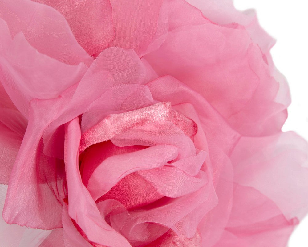 Large hot pink silk flower fascinator by Fillies Collection-2
