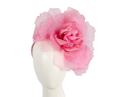 Large hot pink silk flower fascinator by Fillies Collection-0
