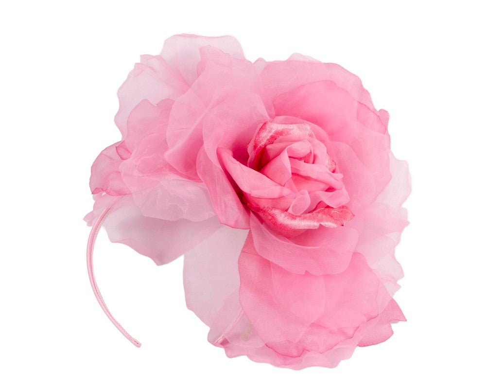 Large hot pink silk flower fascinator by Fillies Collection-1