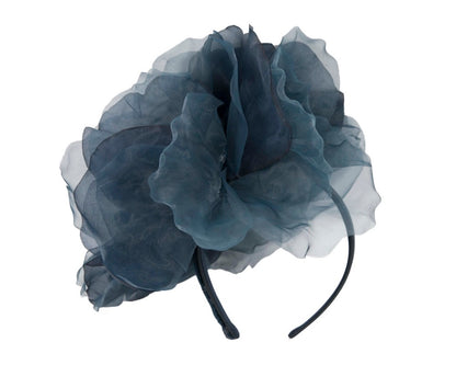Large navy silk flower fascinator by Fillies Collection-3