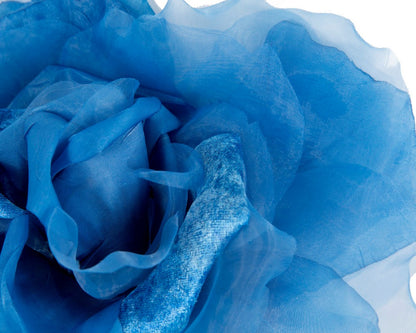 Large royal blue silk flower fascinator by Fillies Collection-2