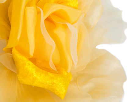 Large yellow silk flower fascinator by Fillies Collection-2