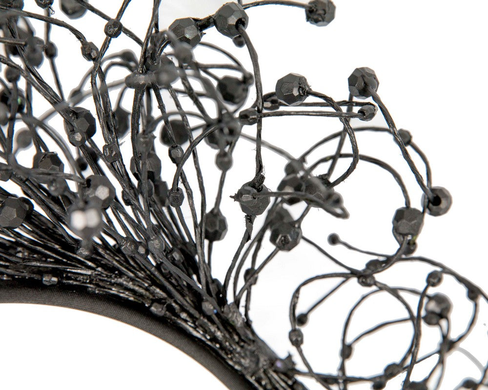 Bespoke black wire fascinator by Fillies Collection