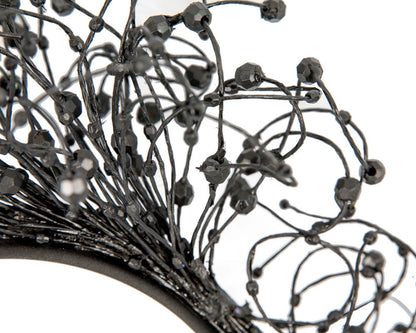 Bespoke black wire fascinator by Fillies Collection