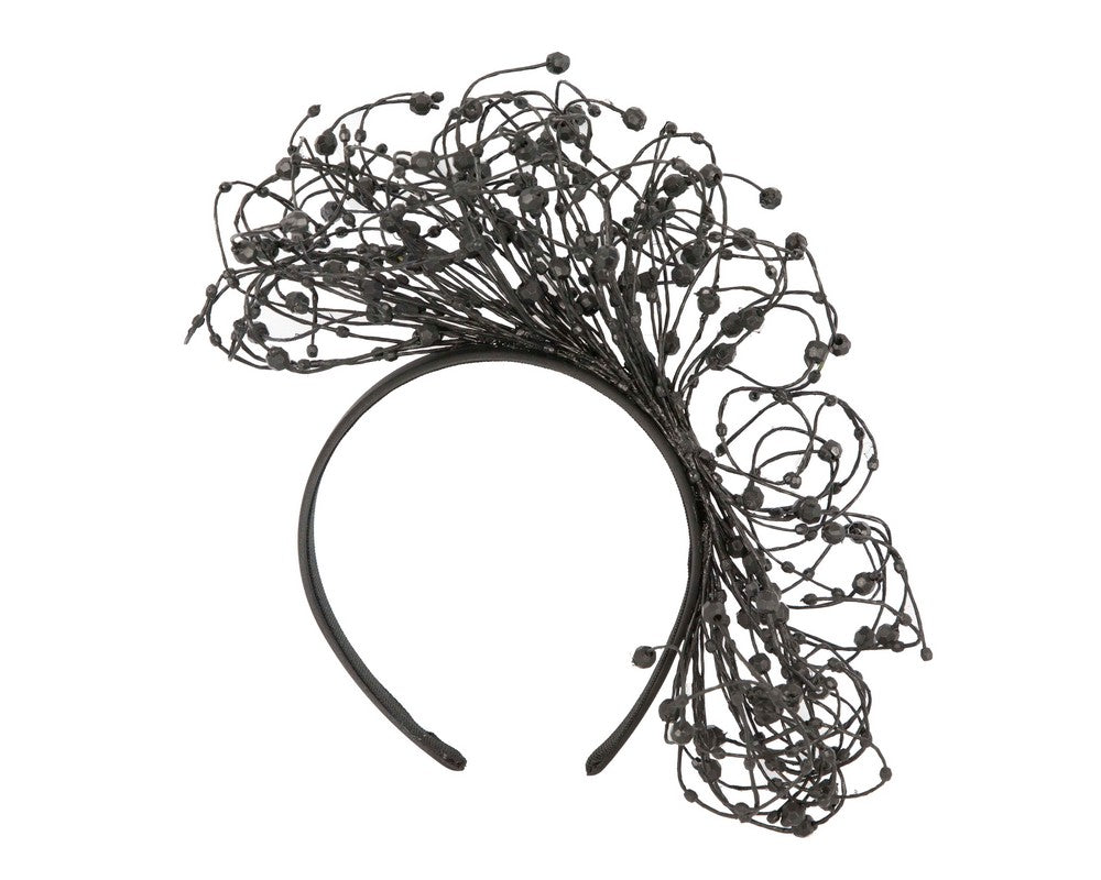 Bespoke black wire fascinator by Fillies Collection