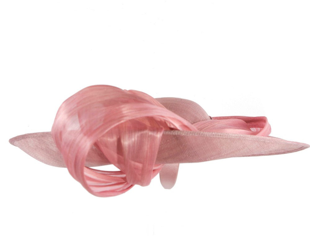 Large dusty pink sinamay hatinator by Fillies Collection