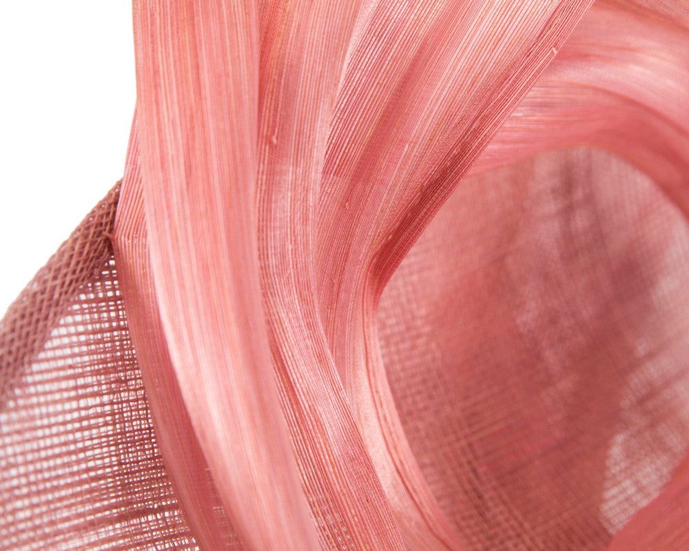 Large dusty pink sinamay hatinator by Fillies Collection