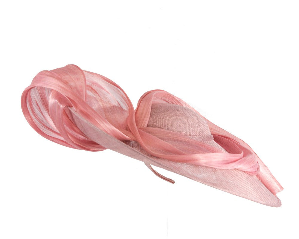 Large dusty pink sinamay hatinator by Fillies Collection