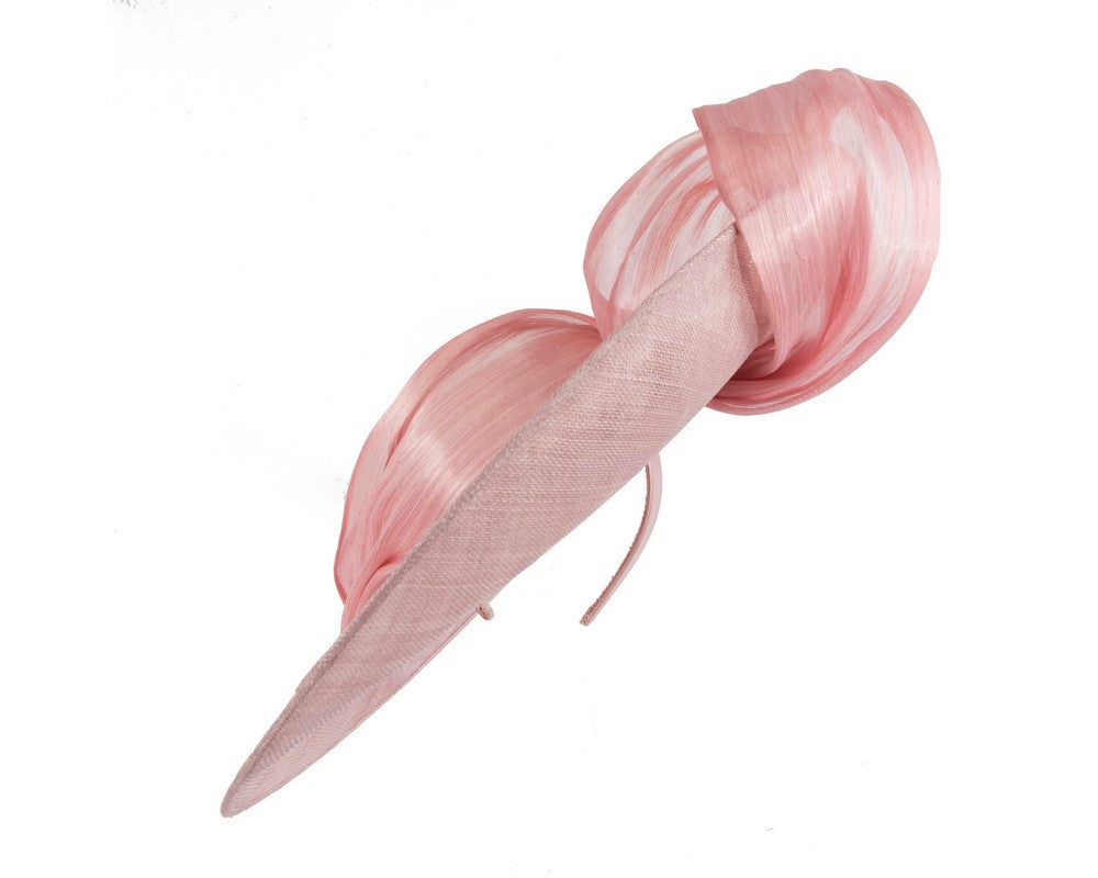 Large dusty pink sinamay hatinator by Fillies Collection