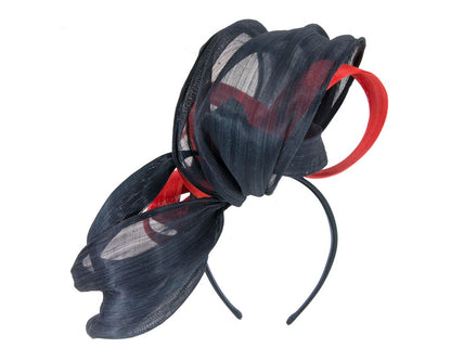 Large Navy & Orange fascinator by Fillies Collection-5