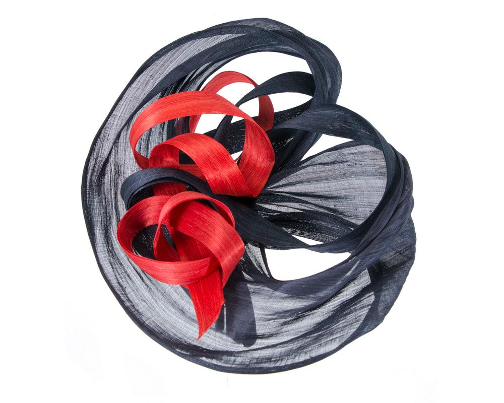 Large Navy & Orange fascinator by Fillies Collection-3