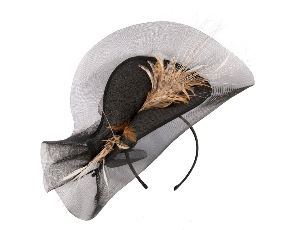 Tall black & animal fascinator by Fillies Collection-1