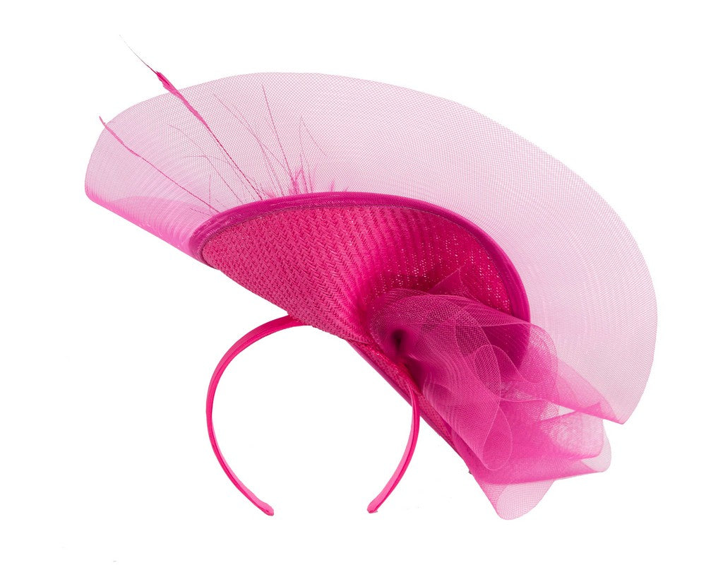 Tall fuchsia fascinator by Fillies Collection-4