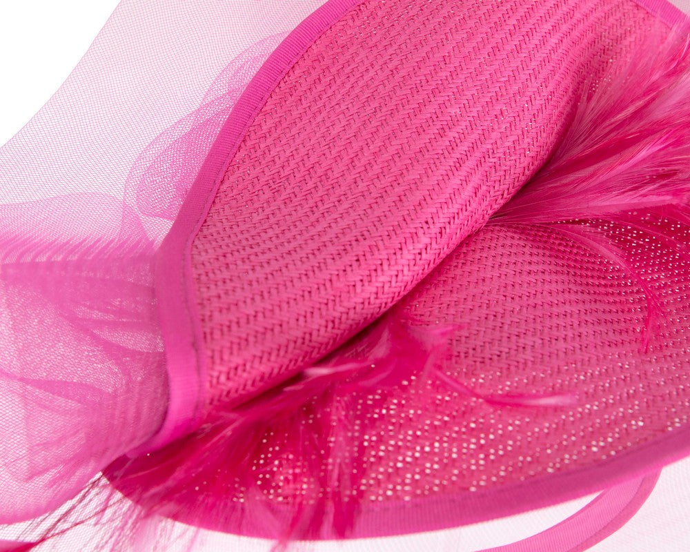Tall fuchsia fascinator by Fillies Collection-3