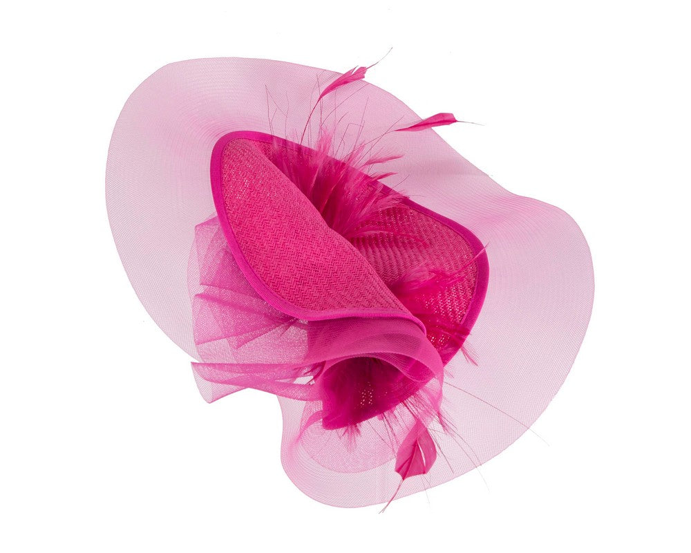 Tall fuchsia fascinator by Fillies Collection-2