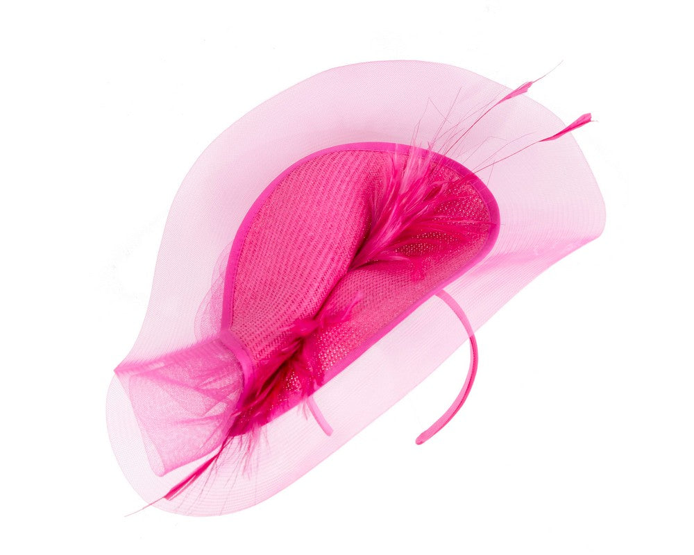 Tall fuchsia fascinator by Fillies Collection-1