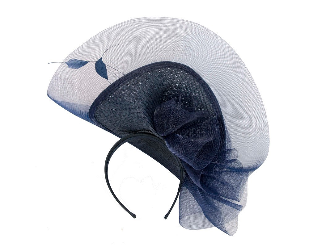 Tall navy fascinator by Fillies Collection