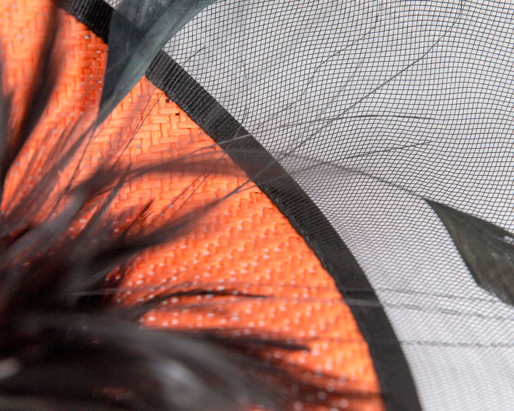 Tall orange and black fascinator by Fillies Collection-2