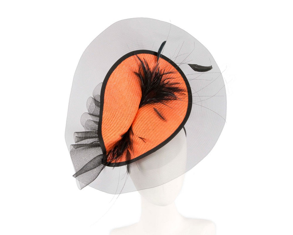 Tall orange and black fascinator by Fillies Collection-0
