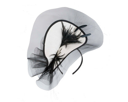 Tall white and black fascinator by Fillies Collection