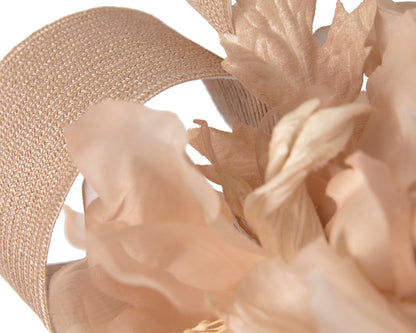 Large nude fascinator with flower by Fillies Collection-4