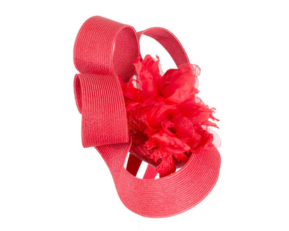 Large red fascinator with flower by Fillies Collection-3