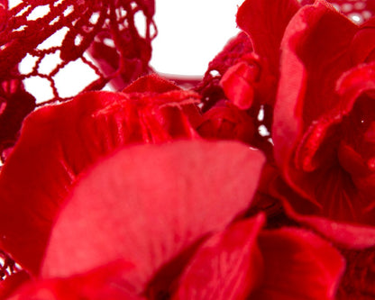Red lace covered pillbox fascinator-4