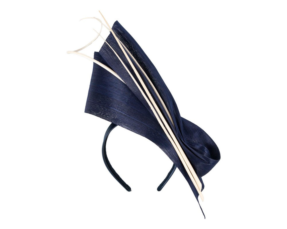 Edgy navy & white fascinator by Fillies Collection-1