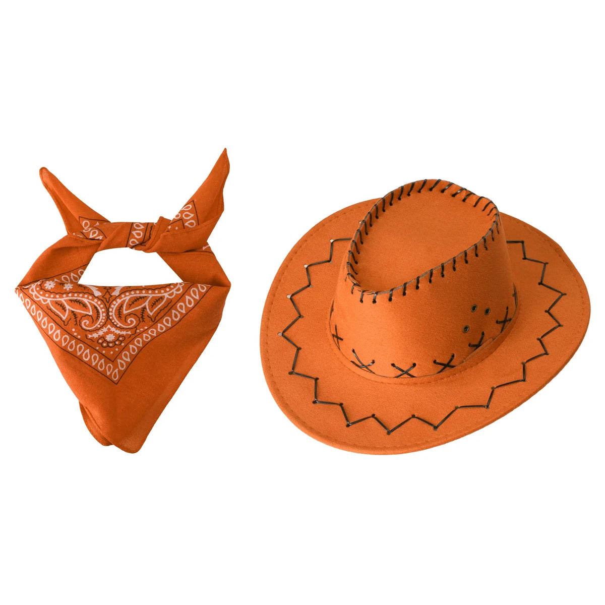 2 pcs set Head scarf and Cowboy Hat-8