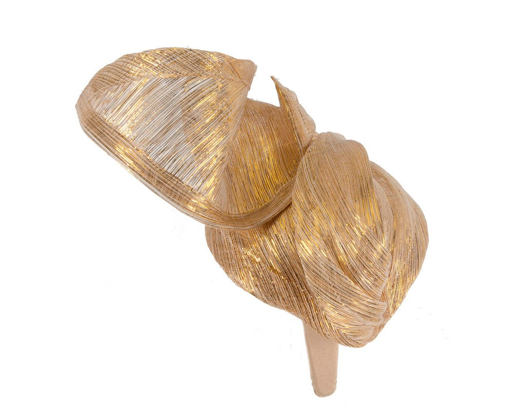 Gold designers racing fascinator by Fillies Collection