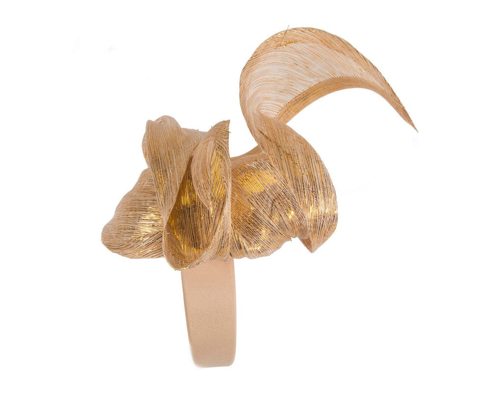 Gold designers racing fascinator by Fillies Collection