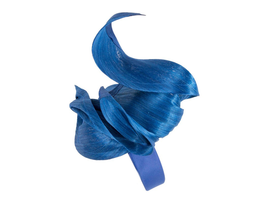 Royal blue designers racing fascinator by Fillies Collection-2
