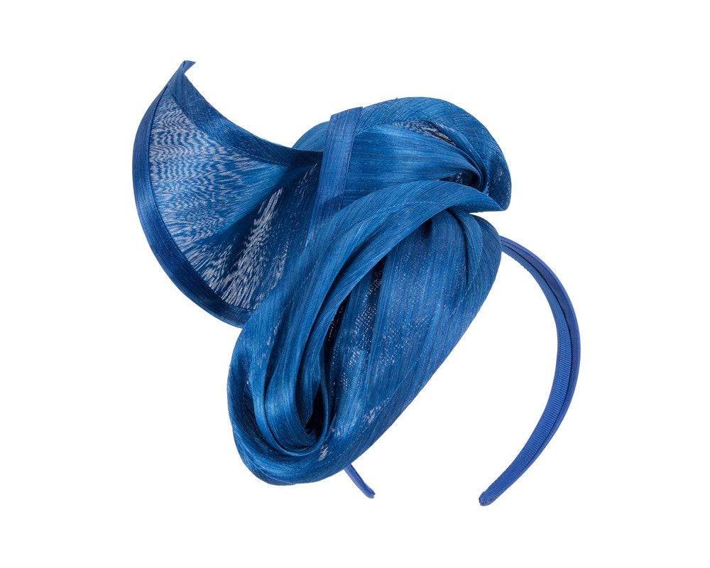 Royal blue designers racing fascinator by Fillies Collection-1