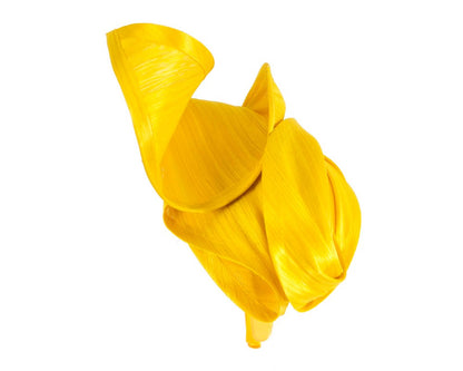 Yellow designers racing fascinator by Fillies Collection-3