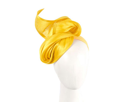 Yellow designers racing fascinator by Fillies Collection-0