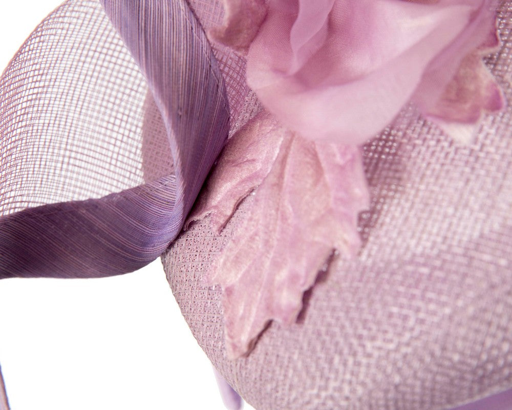 Lilac pillbox fascinator with flower by Fillies Collection-4