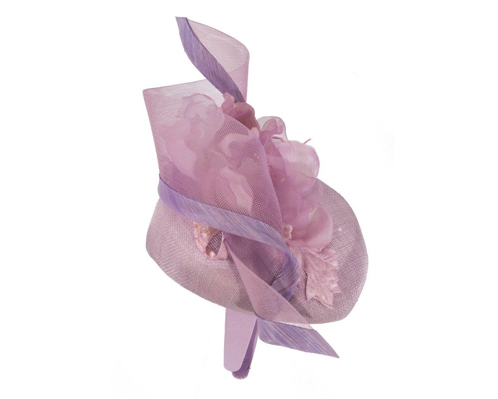 Lilac pillbox fascinator with flower by Fillies Collection-3
