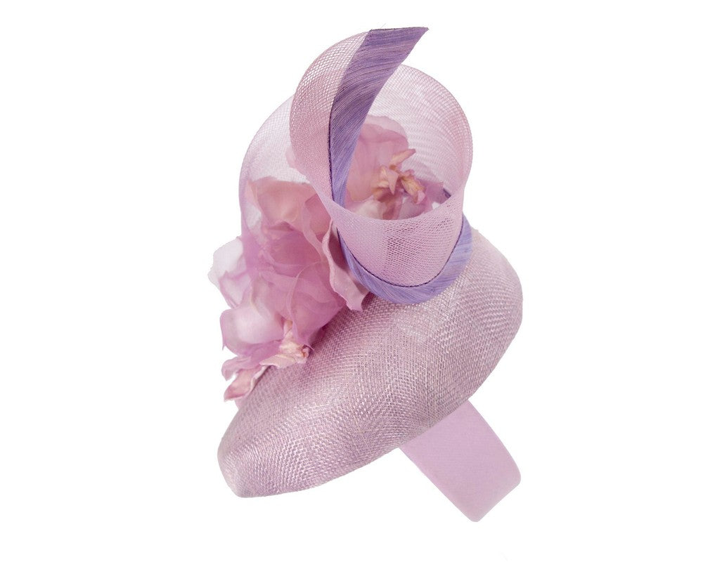 Lilac pillbox fascinator with flower by Fillies Collection-2