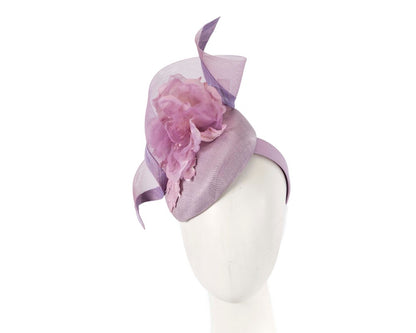 Lilac pillbox fascinator with flower by Fillies Collection-0