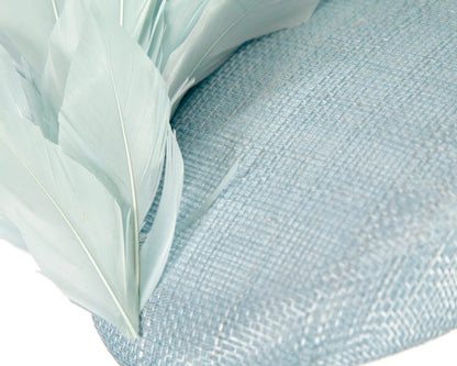 Light blue feather spring facing fascinator-4