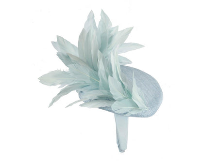 Light blue feather spring facing fascinator-3