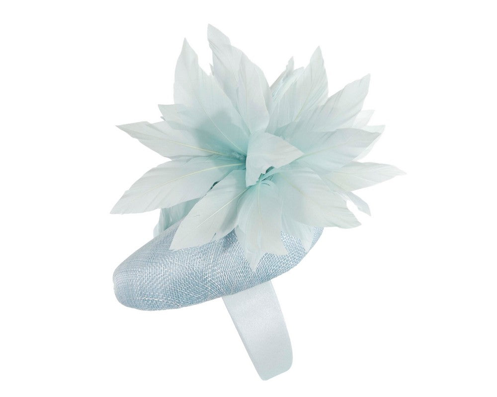 Light blue feather spring facing fascinator-2