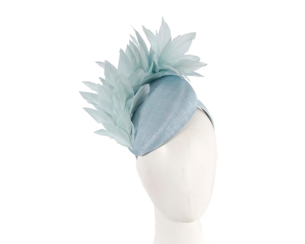 Light blue feather spring facing fascinator-0