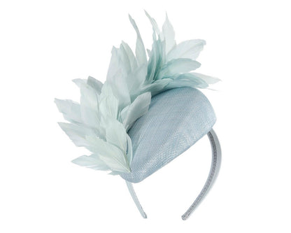 Light blue feather spring facing fascinator-1