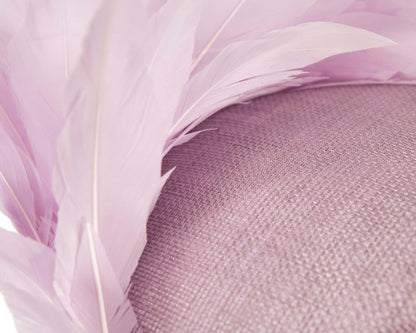 Lilac feather spring facing fascinator