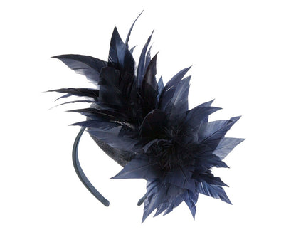 Navy feather spring facing fascinator