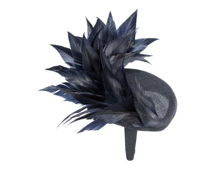 Navy feather spring facing fascinator