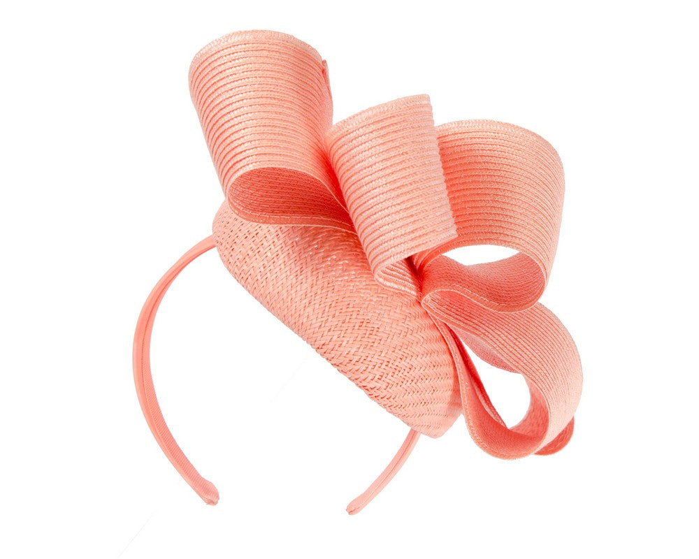 Coral pillbox fascinator by Fillies Collection S286-5