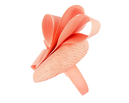 Coral pillbox fascinator by Fillies Collection S286-2